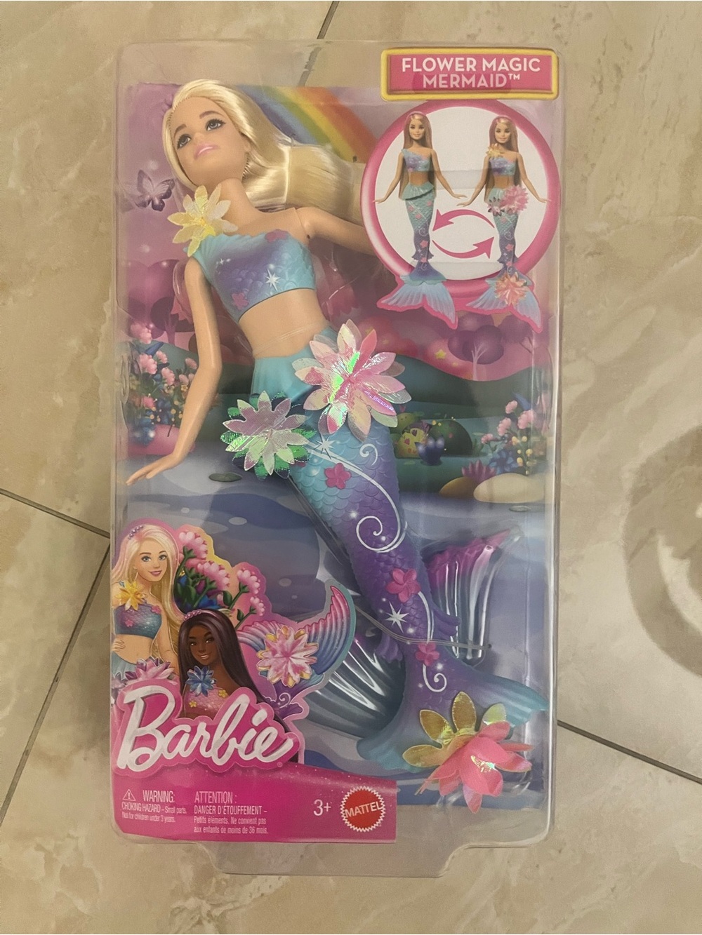 Barbie Flower Magic Mermaid Doll - Teal & Purple
